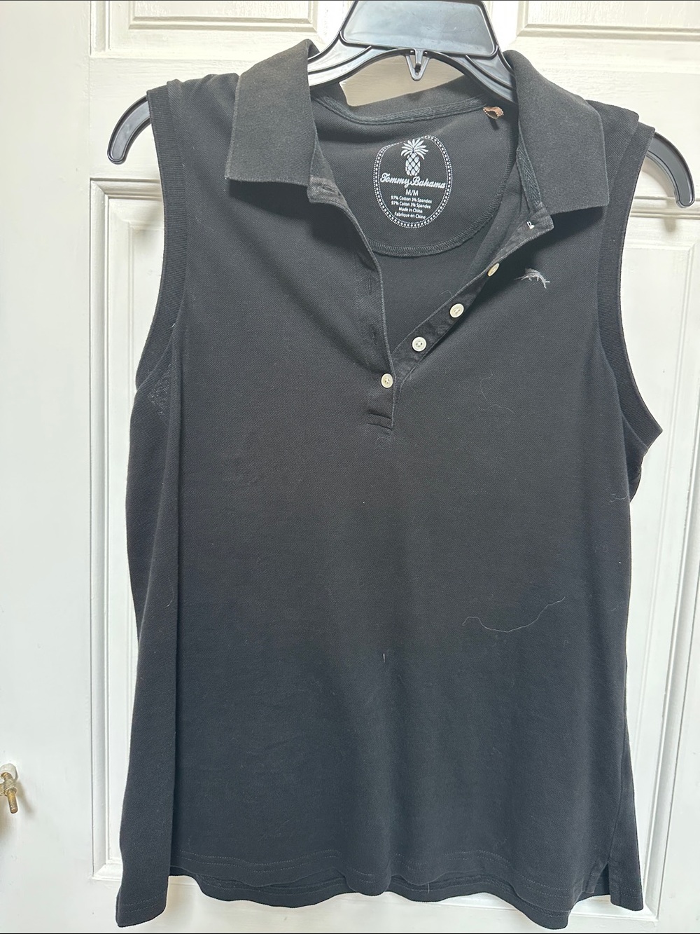 Tommy Bahama Black Sleeveless Polo Tank